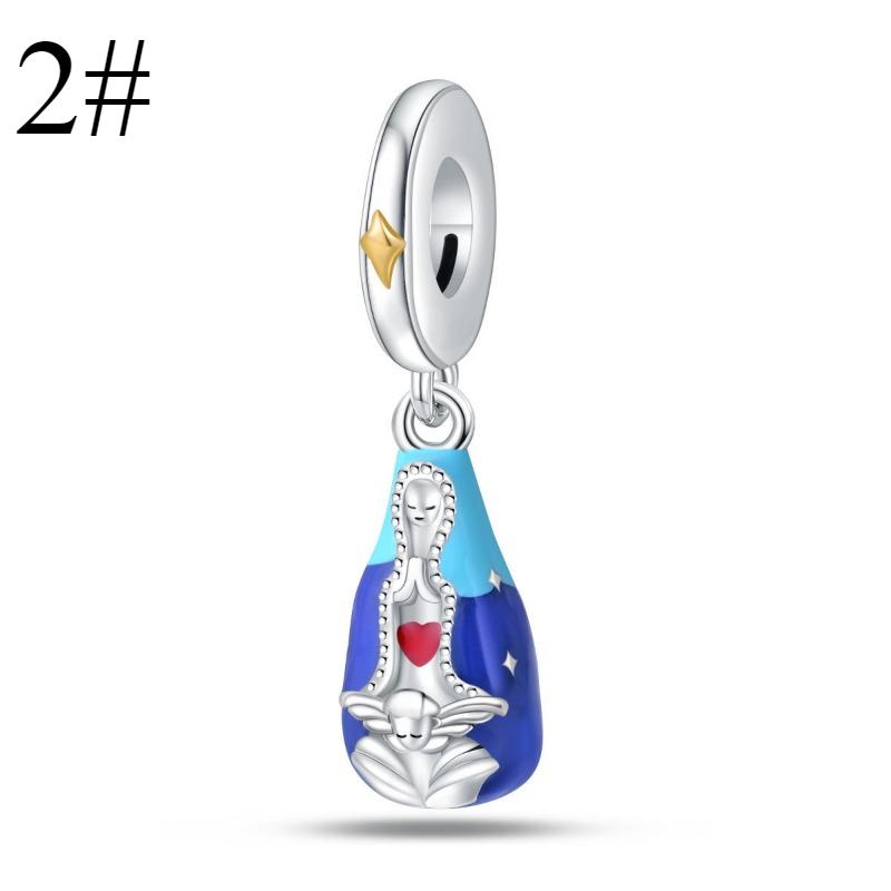 1 st Passar Original Pandora Armband Jungfru Maria Berlocker Nya DIY Smyckestillbehör Armband DIY Smyckesmärkning Gåva