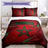 Ensemble de literie imprimé Football Maroc 3 pièces Ensemble de couvre-lit douillet respirant comme cadeau de pendaison de crémaillère / de vacances