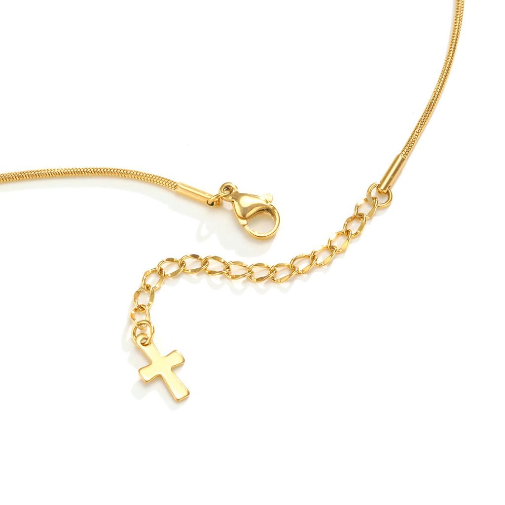 Vnox Rosario della Sacra Vergine Maria Collane Per Donne, Catena in Acciaio Inossidabile Con Coda a Croce, Gioielli Religiosi Preghiera Regalo