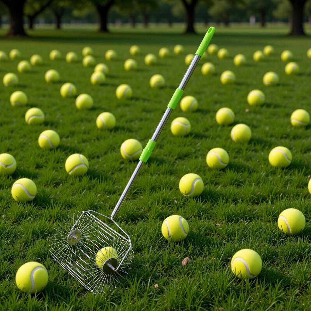 Tennis   Collector Roller Quick Rolling Picker Stainless Steel Multifunction Fruit Collector Garden Tool