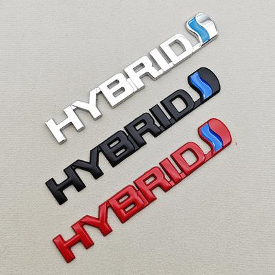 3D Metal Chrome Car Styling Logo Hybrid Rear Trunk Fender Side Emblem Badge Decal For RAV4 Prado Camry Corolla Yaris
