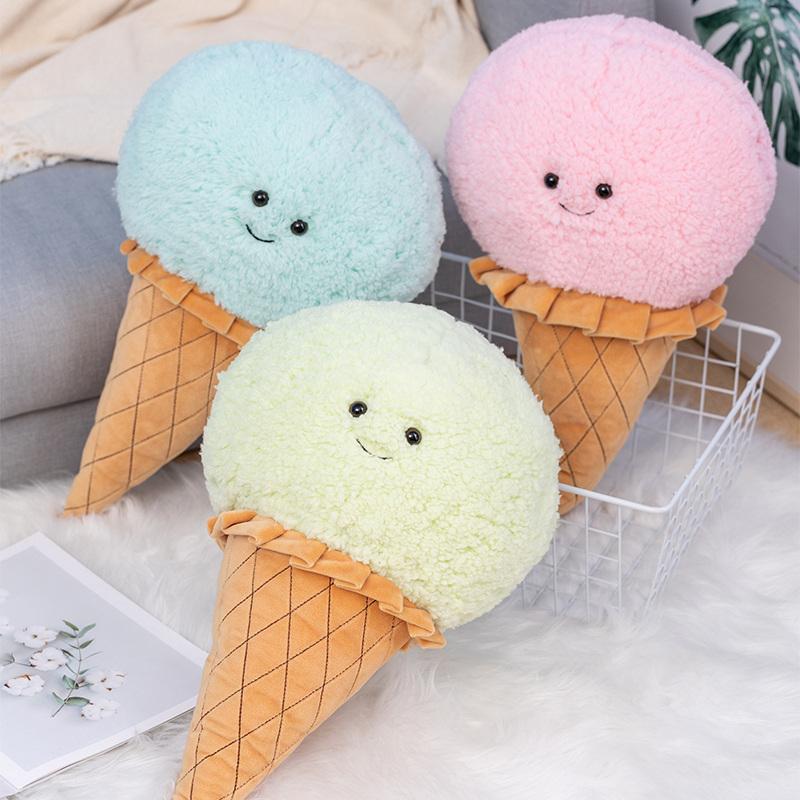 Jelly Cat Simulation Ice Cream Plush Doll Cat and Dog Interactive Pet Toys Home Bedroom Decorations Pet Supplies