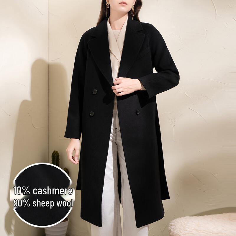 Sinuofude Women's Cashmere Blend Lapel Coat
