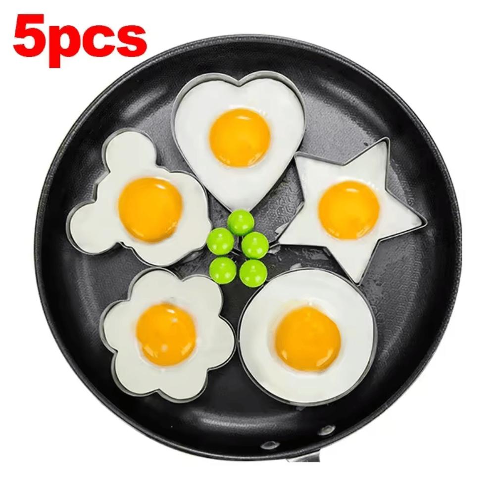 New Stainless Steel Fried Egg Mold Heart Pancake Circle Shape Fried Egg Shaper Kitchen Tools Accessories Egg Tool Bento Art