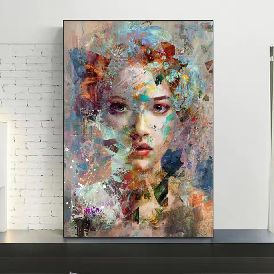 Abstract African Masked Girl Canvas Paintings Graffiti Wall Art Woman Portrait Posters and Prints Street Art Pictures Home Decor