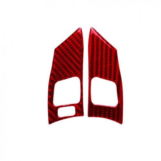 For Lexus IS250 IS350 2006-12 Red Carbon Fiber Steering Wheel Button Cover Trim