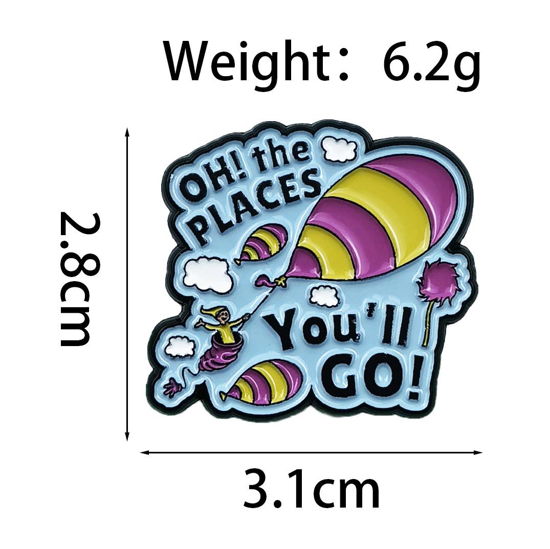 Adventure Theme Brooch with Inspirational Quotes - Fairy Tale Metal Badge for Backpack Decoration