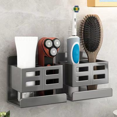 Badezimmer-Aufbewahrungsregal, an der Wand montiert, stanzfrei, wasserdicht, entwässert, hohe Tragfähigkeit, Zahnbürste, Kamm, Kosmetik, Haartrockner, Halteregal, Organizer