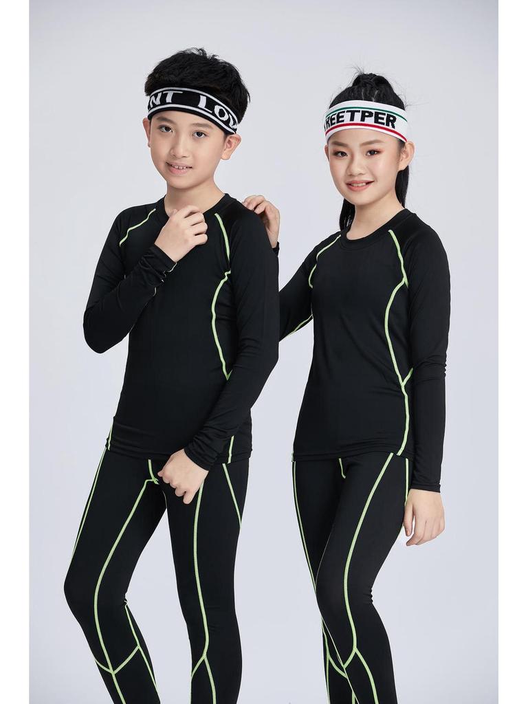 Speedy Kids' Compression Sports Suit: Quick-Drying Basketball & Football Training Gear for Spring and Autumn