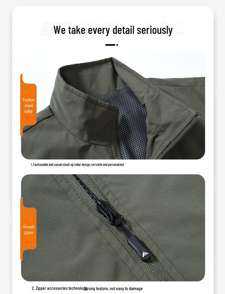 Pánská pracovní vesta bez rukávů s více kapsami - ležérní jarní/podzimní vesta, model 8822.