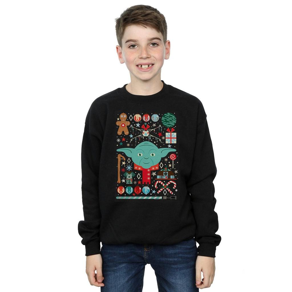 STAR WARS Boys Yoda Christmas Sweatshirt