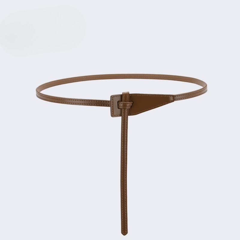 Slim Waist Belt, Jester Leather Knotted Suit Jacket, Waist-hugging Fashion Versatile Shirt Belt