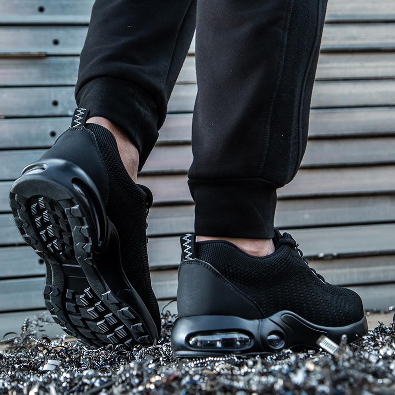 Summer Air Cushion Work Safety Shoes For Men Women Breathable Work Sneakers Steel Toe Shoes Anti-puncture Safety Protective Shoe