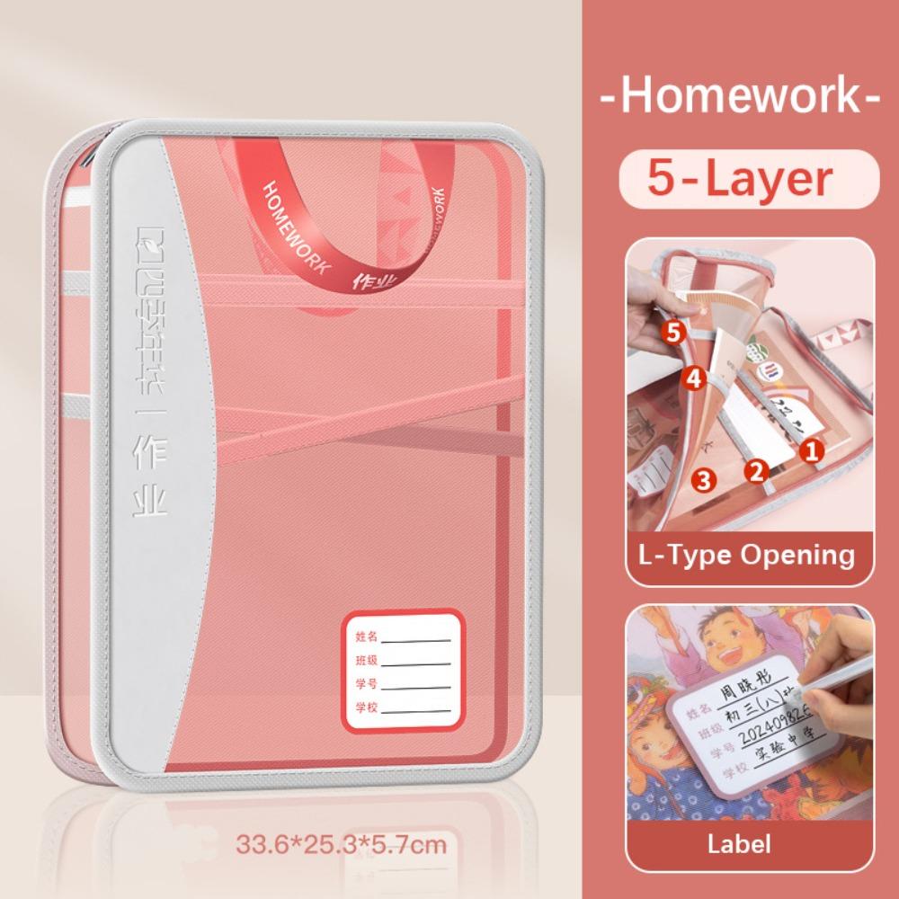 

Subject Classification Subject Bag 5-Layer Exam Tutorial Bag Transparent File Folder School Office Homework Red