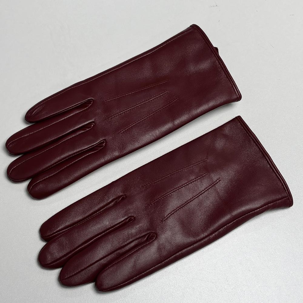 Ladies Leather Gloves Sheepskin Outdoor Thermal Cycling Genuine Leather Trade Winter Thickened Leather Gloves