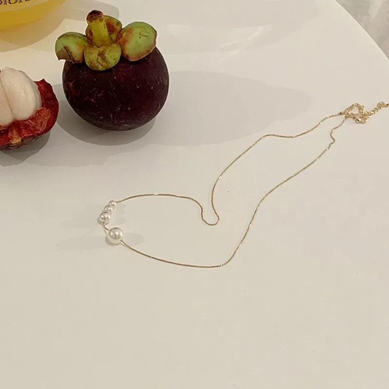 New niche design imitation pearl necklace exquisite high-end temperament sweet snake bone chain