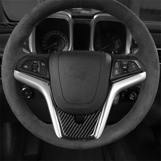 Real Carbon Fiber Car Steering Wheel Chin Cover Sticker For Camaro 2012-2015