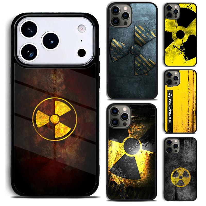 Nuclear Radiation Emblem Phone Case for iPhone 17 16 15 Pro Max Air 14 13 12 11 Plus Shockproof Capa Cover