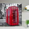 London Big Ben Shower Curtain European Style Red Tram Telephone Hall Scenery Old Newspaper Bath Screen Bathroom Curtain Box