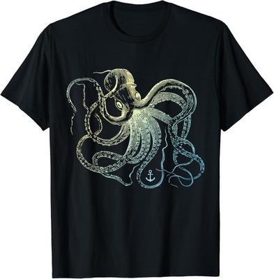 Maglietta Polpo Fresca Vintage Biologo Marino Oceano Vita Marina 3 Regalo T-Shirt Unisex