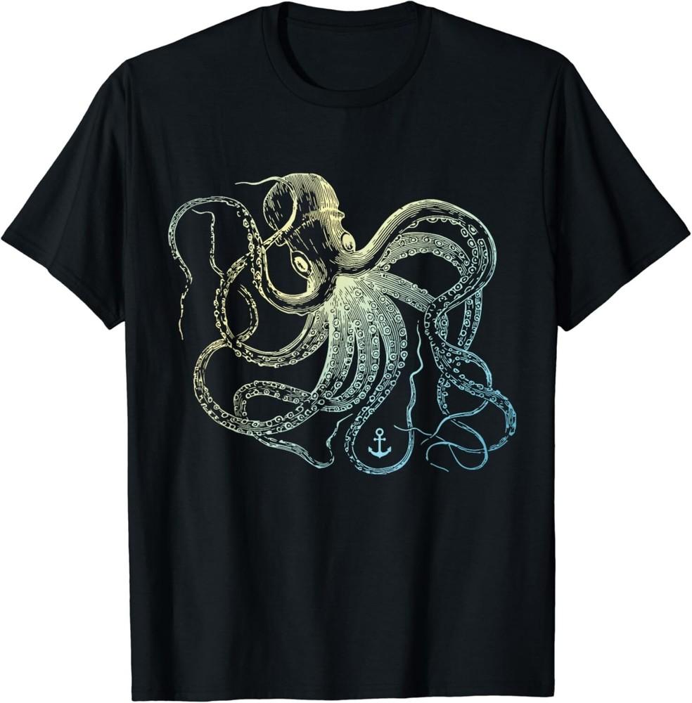 

Octopus Shirt Cool Vintage Marine Biologist Ocean Sea Life 3 Gift Unisex T-Shirt M