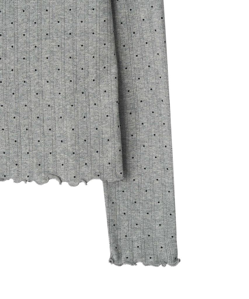 Nyuluki Dot Eyelet T-Shirt _Melange Gray