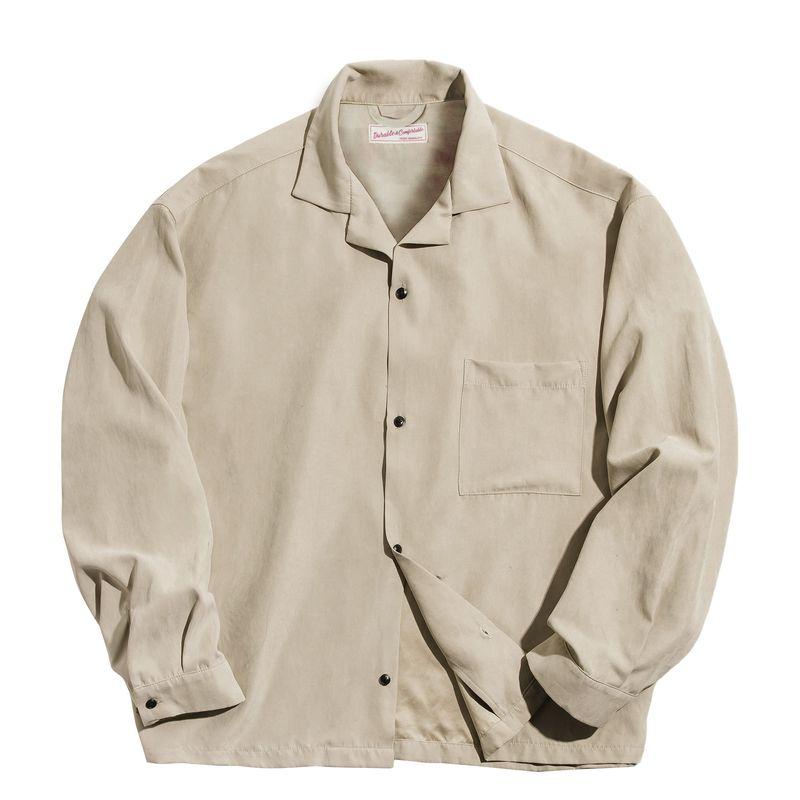 

Marden Long Sleeves Cuban Collar Thin Shirt Peach Skin Fabric Parka Khaki] M