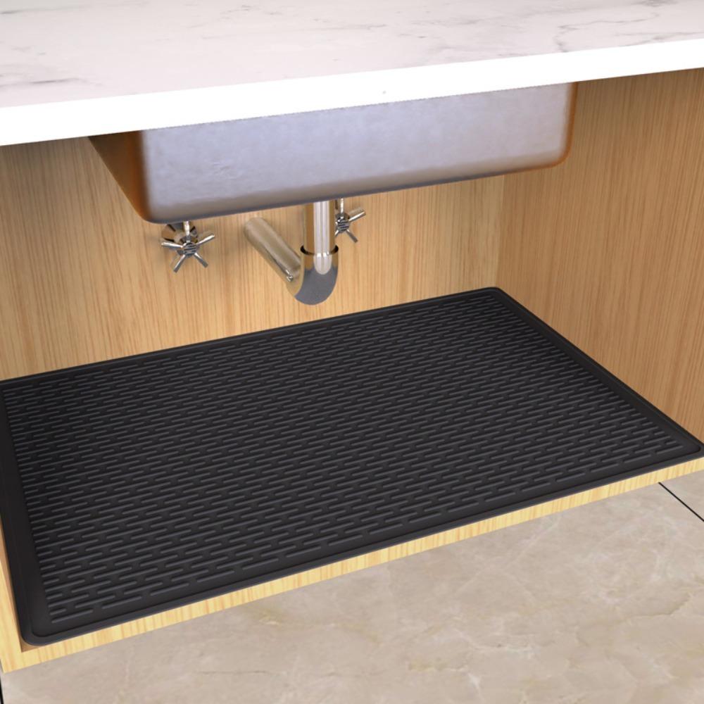 34" x 22" Under Sink Mat Silicone Sink Tray Multi-functional Pet Feeding Mat  for Kitchen Bathroom