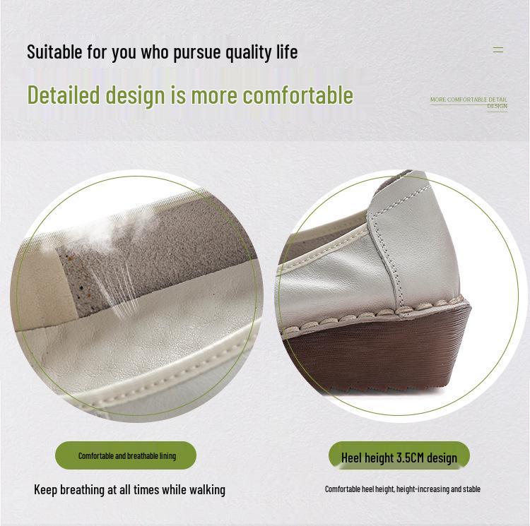 2025 Spring Handmade Genuine Leather Floral Moccasins for Women - Soft Sole, Shallow Mouth, Flat Bottom