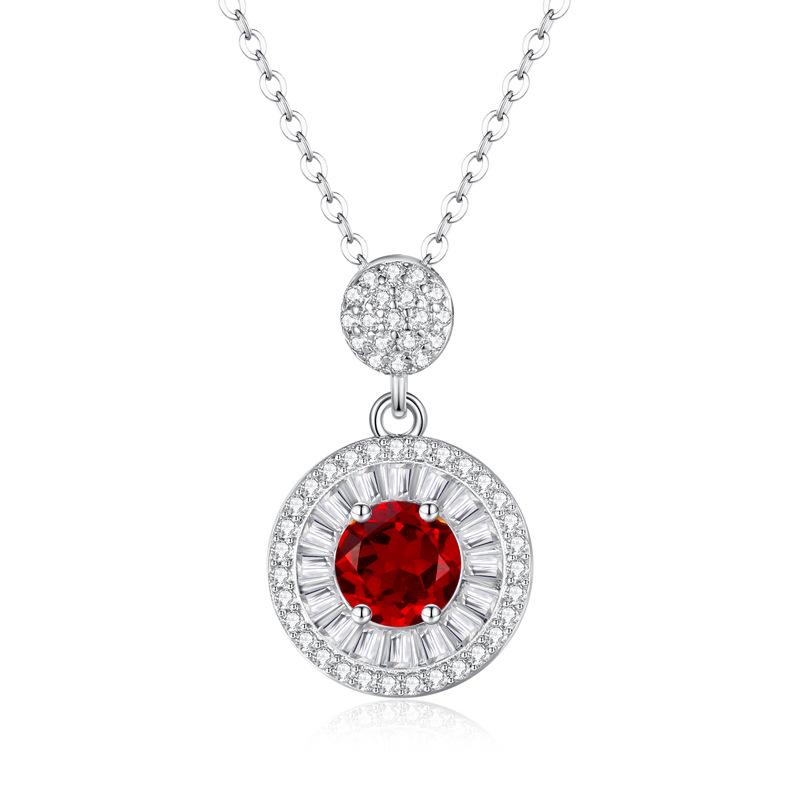 Natural colored treasure spar pendant s925 sterling silver non-fading necklace women's premium design clavicle chain