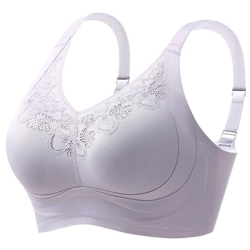 Gypsophila Lifting Seamless Gathered Side Plus Size Underwear Soft Support Adjustment Sexy Lace Bra