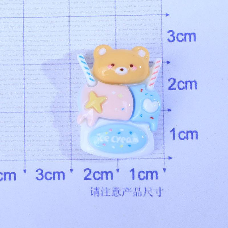 

10Pcs New Cute Resin Cartoon Bear Series Flat Back Home Decor Parts Embellishments For Hair Bows Accessories