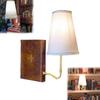 Classic Literary Lamp - Vintage Antique Brass Shelf Lamp With Fabric Shade - Elegant Decorative Table Lamp For Bookshelf Home Display - Scholarly