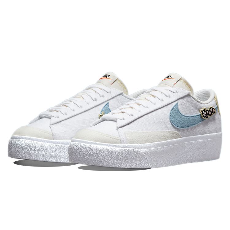 Nike Blazer Low Platform Next Nature Air Sprung Women Sneakers White Pink-Oxford Pale-Ivory DJ6376-100