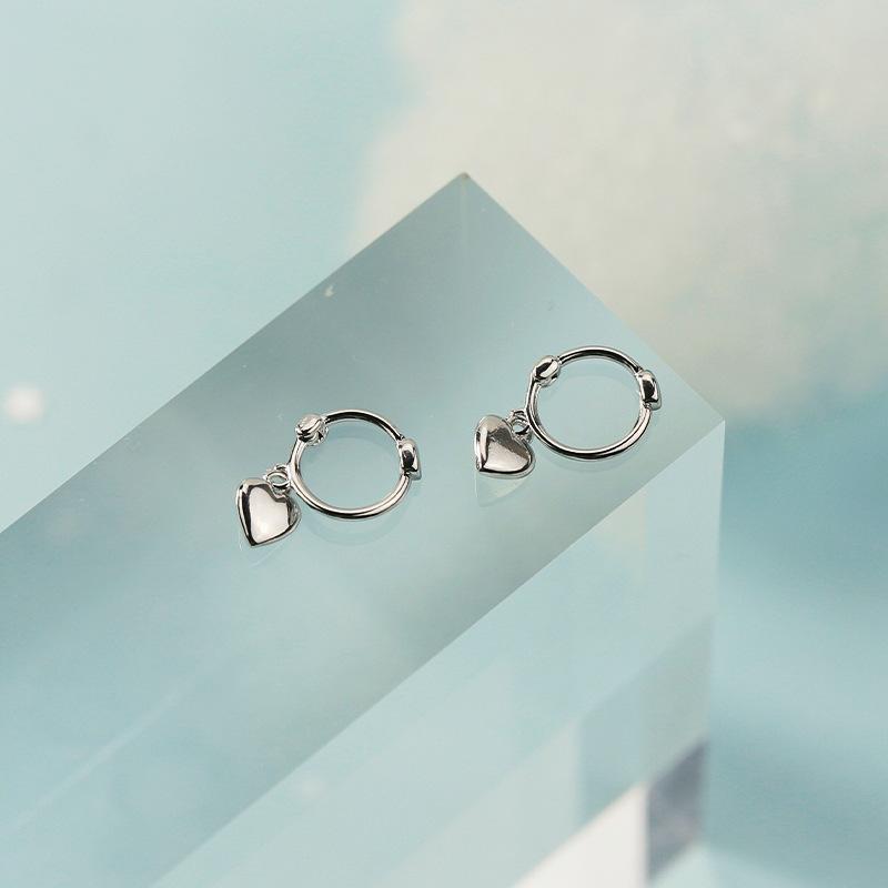 Womens Fashion 925 Sterling Silver Small Heart Earring Drop Earrings For Young Girls Teen Wedding Gift Jewelry Brincos eh1251
