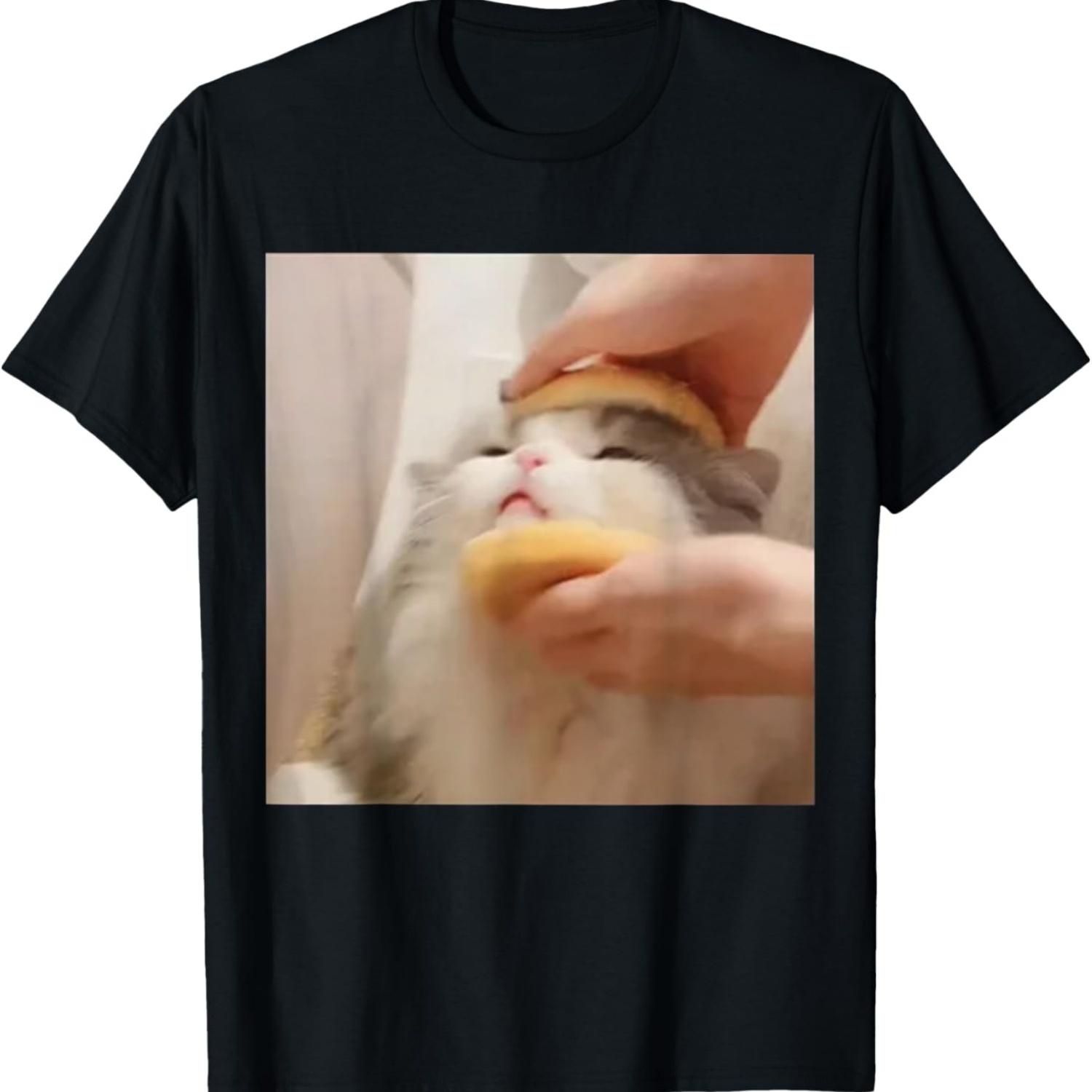 Bread Cat Meme T-Shirt S чёрный