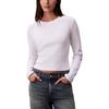 Letter Logo Slim Fit Crew Neck Long Sleeve Regular T-Shirt Women Tops LV047A803G-YAA