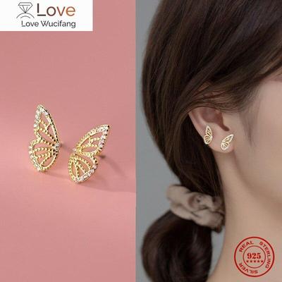 Woozu Boucles d'oreilles à tige en zircone cubique simples et européennes pour femmes, bijoux de mariage exquis en argent sterling 925