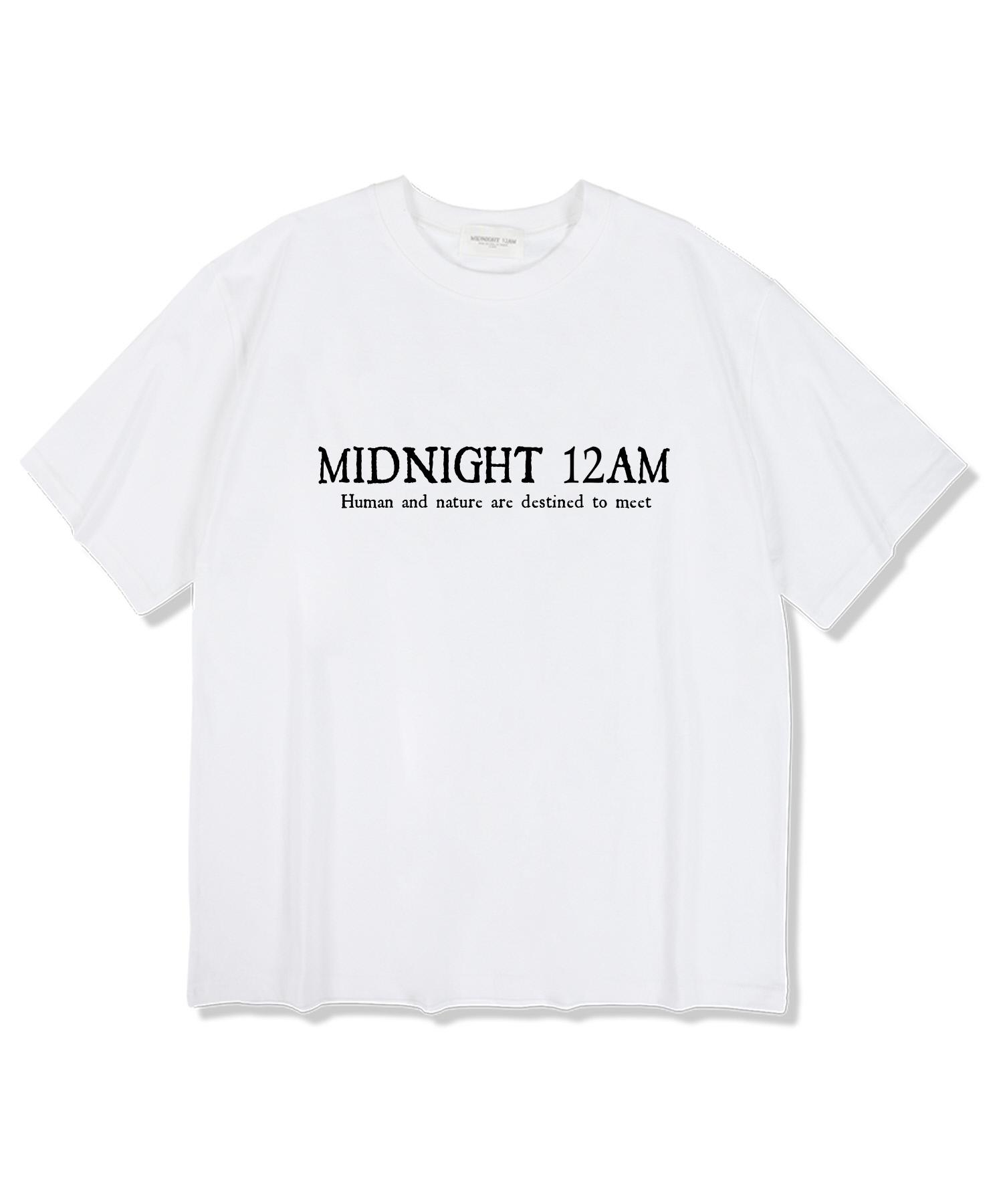 Midnight 12 Am Basic Logo Short Sleeve T-Shirt White L