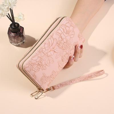Wallet Women's Double Zipper Long Clutch Bag Stylish and Simple Large Capacity Double Layer Wallet Mobile Phone Bag