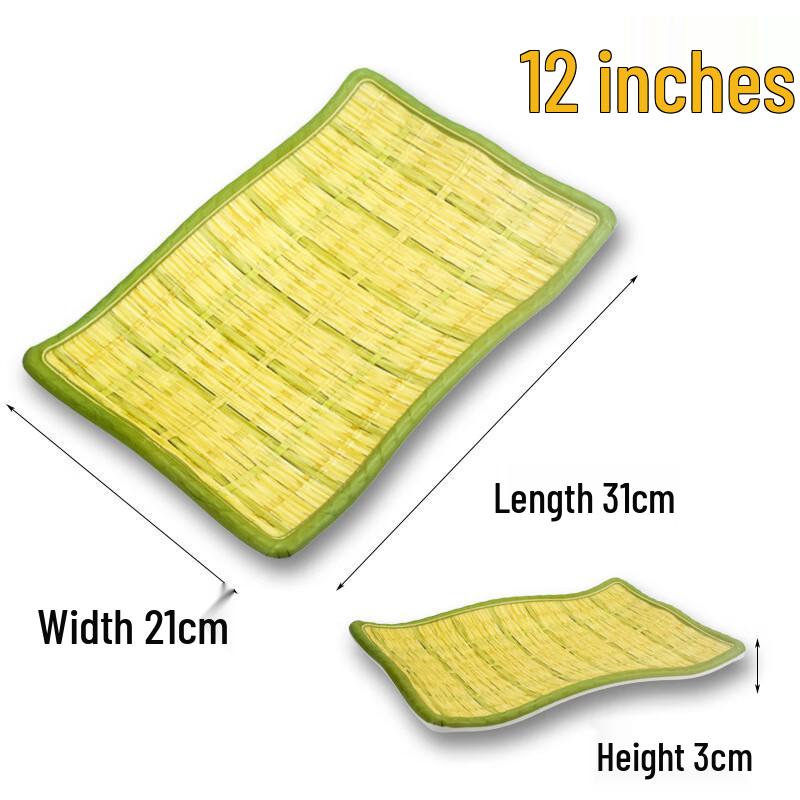 Kangmo Melamine Rectangular Wavy Edge Serving Plate