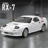 Initial D JDM Mazda RX-7 FC3S Supercar Simulation Diecast & Toy Vehicles Sounds & Light Pull Back Car 1:32 Alloy Model