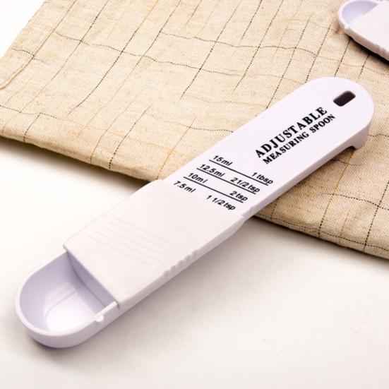 2 Pezzi Plastica Regolabile Utensile da Cucina Cucchiaini Condimento per Polvere Solida Liquido