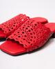 Evromoda 218225 36 Red Leather Perforated Open Slippers