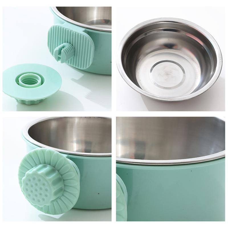 Langlebiger Edelstahl Haustier Hundenapf Futterspender Hängendes Anti-Rutsch-Design Katzen Hundenäpfe Futterzubehör Haustierbedarf