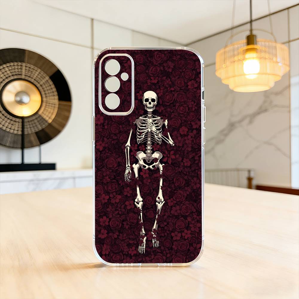 

Dark Romanticism Knight & Roses Phone Case For SamsungA10,12,20,21S,30,31,40,50,51,52,70,71 Transparent Cover Samsung a10