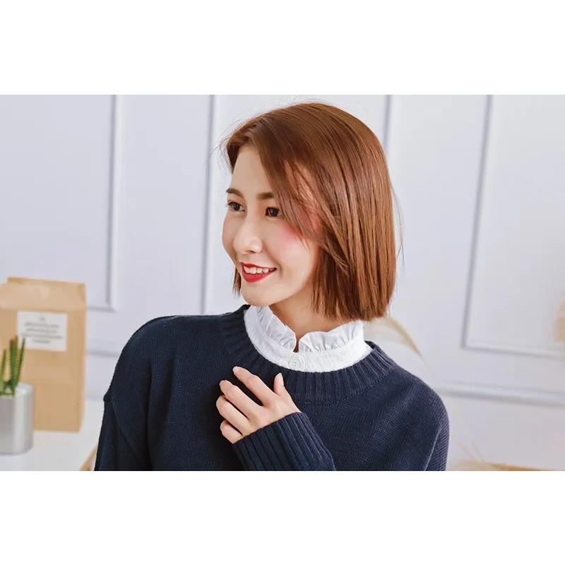 Chiffon Stand Fake Collar Detachable Lapel Choker Necklace Women Shirt Fake False Collar Blouse Top Sweater Accessories