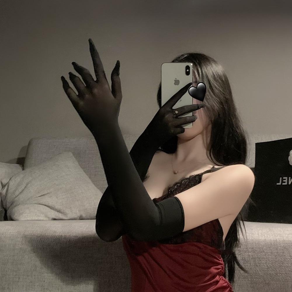 Man Want Fun Seamless Stockings Gloves Anti-Hooking Bridal Wedding Gloves Sunscreen Long Transparent Hand Silk 3333