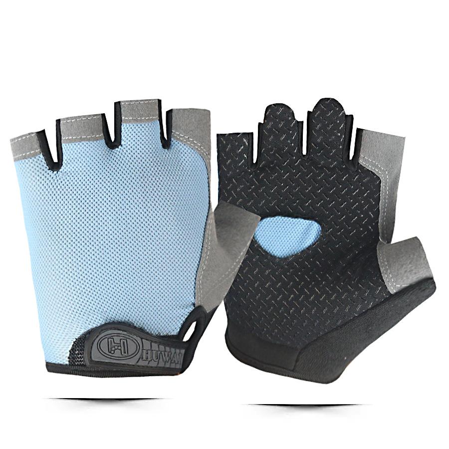 Half-finger Gloves Outdoor Cycling Sports Summer Sun Protection Yoga Driving Shock Absorption Non-slip Silicone Disc Mesh Breathable Design