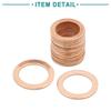 ACROPIX Car Sealing Gasket Ring Crush Washer Flat 13mm Inner Diameter Coppertone 20pcs